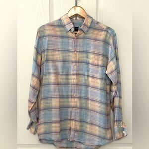 MINE Women's Spring Pastel Button Down Shirt Top Blouse Size Medium Multicolored